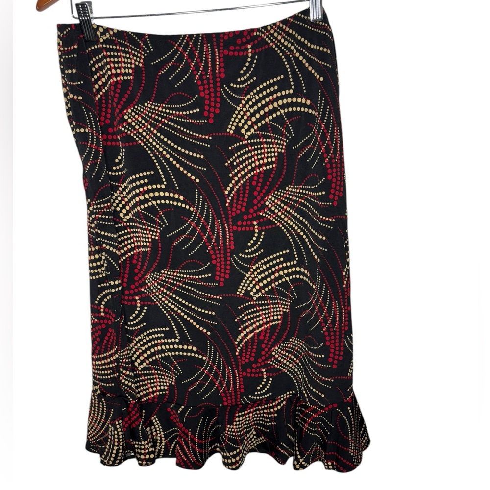 Studio 1940 Vintage Black and Red Patterned Skirt Size‎ XL